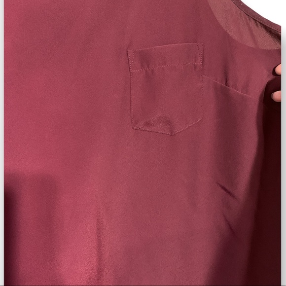 Burgundy Polyester Tank Top - Picture 2 of 3